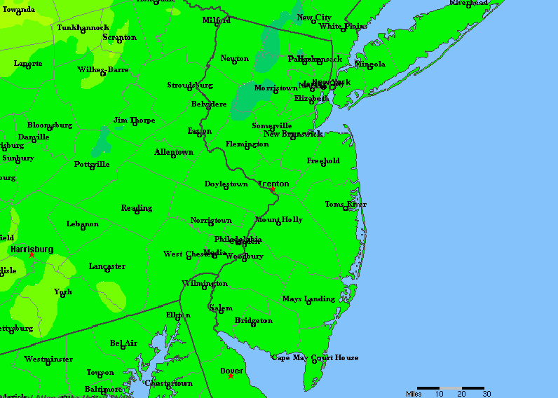 The State of New Jersey Yearly Average Precipitation